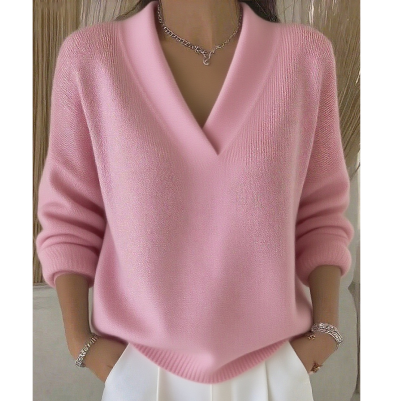 ✨👚Camisola aconchegante com decote em V para uso casual