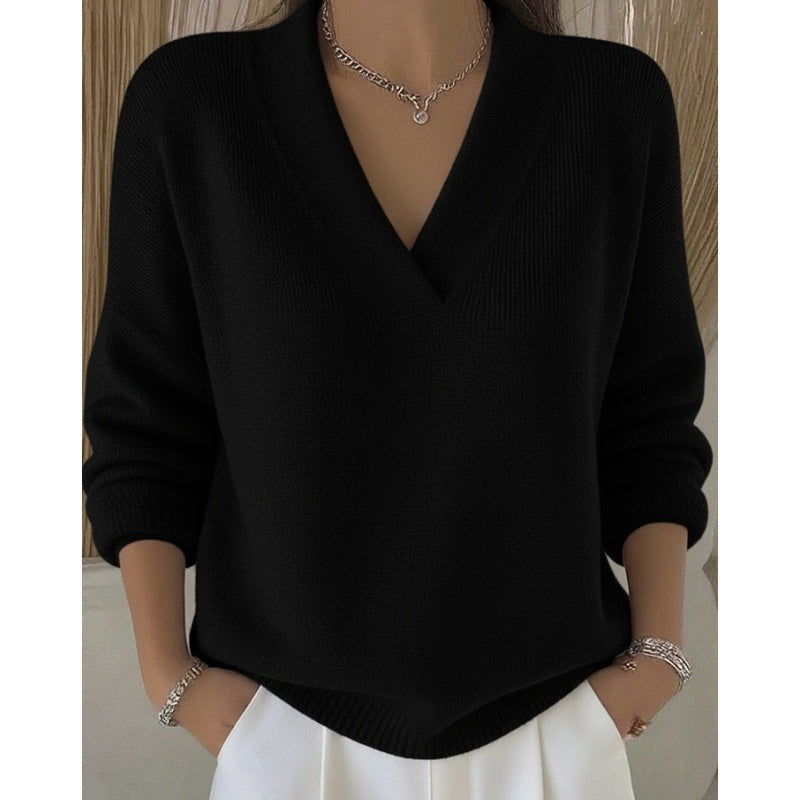 ✨👚Camisola aconchegante com decote em V para uso casual
