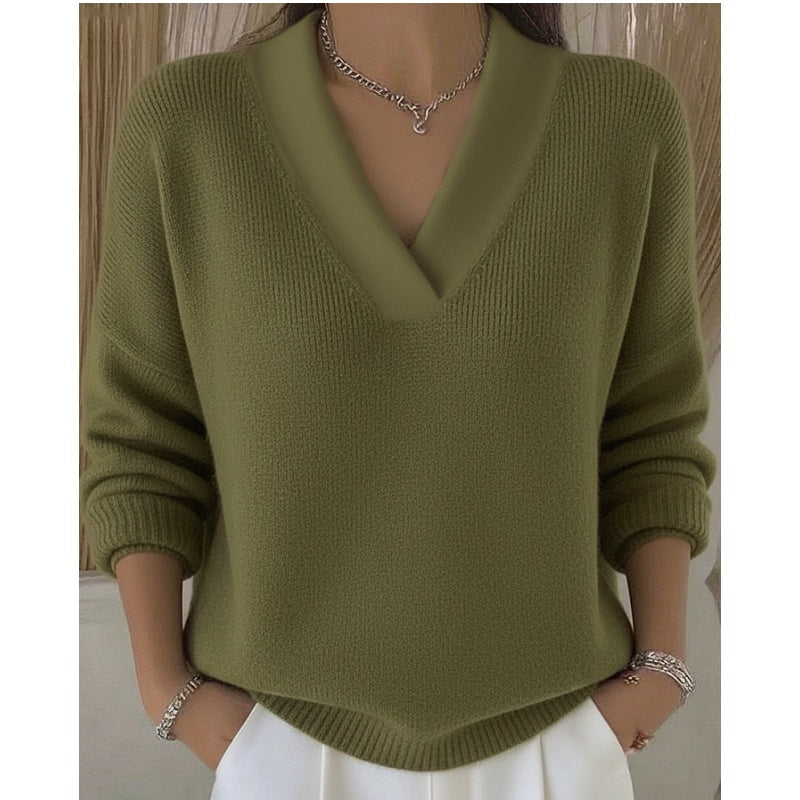 ✨👚Camisola aconchegante com decote em V para uso casual