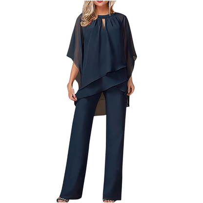 ✨👗Conjunto elegante de calças assimétrico de duas peças