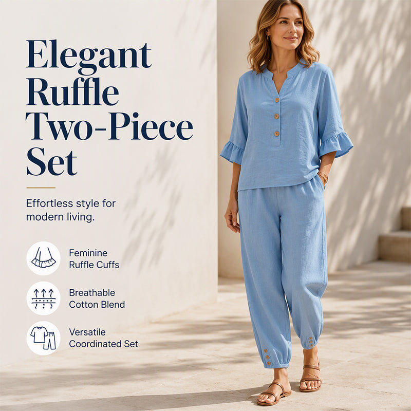 ✨👗Conjunto de duas peças para mulher: top e calças casuais