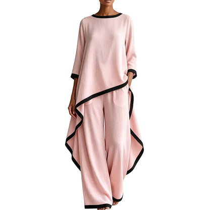 ✨👗Conjunto de túnica casual e calças de perna larga para mulher