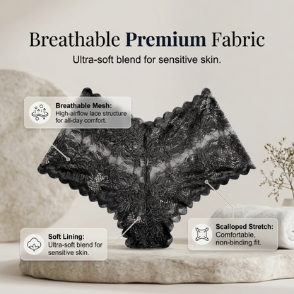 ❤️Cuecas femininas sensuais de renda, roupa interior floral transparente