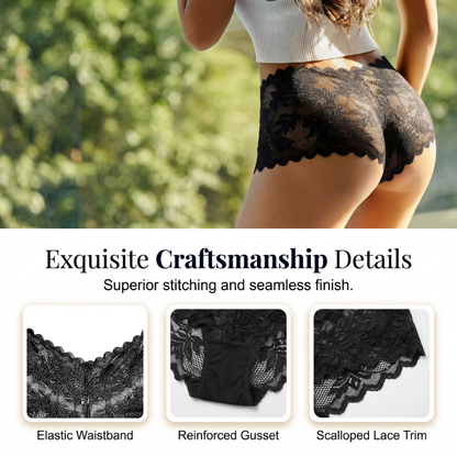 ❤️Cuecas femininas sensuais de renda, roupa interior floral transparente