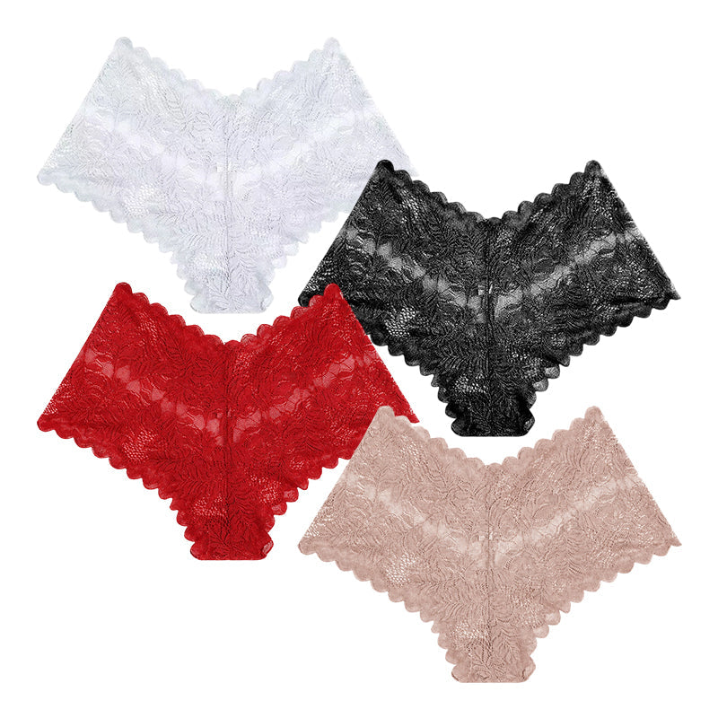 ❤️Cuecas femininas sensuais de renda, roupa interior floral transparente