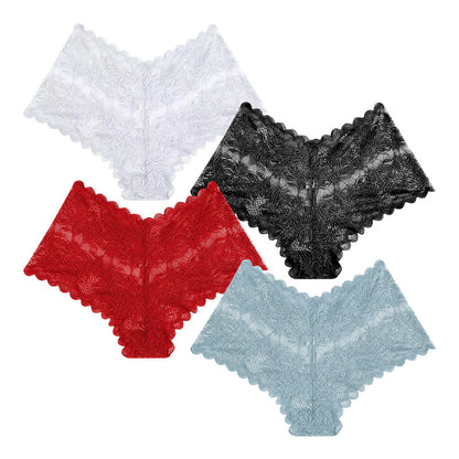 ❤️Cuecas femininas sensuais de renda, roupa interior floral transparente