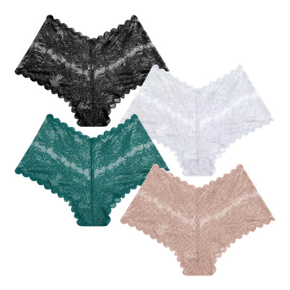 ❤️Cuecas femininas sensuais de renda, roupa interior floral transparente