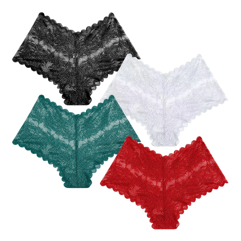 ❤️Cuecas femininas sensuais de renda, roupa interior floral transparente