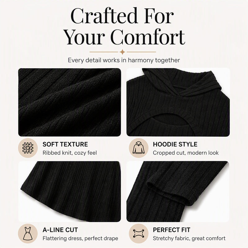 ✨👗Conjunto de malha canelada de duas peças para mulher