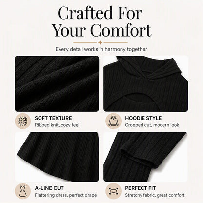 ✨👗Conjunto de malha canelada de duas peças para mulher
