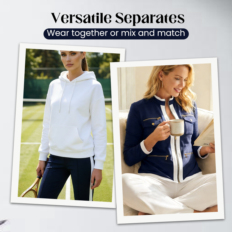 ✨👗Conjunto de fato de treino feminino de duas peças com blocos de cor