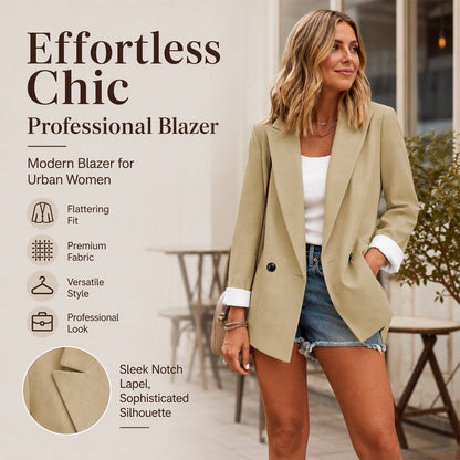 👔Blazer casual para mulher com punhos em contraste