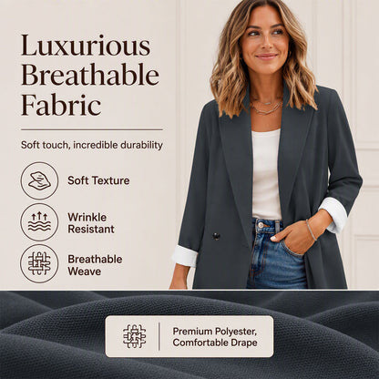 👔Blazer casual para mulher com punhos em contraste