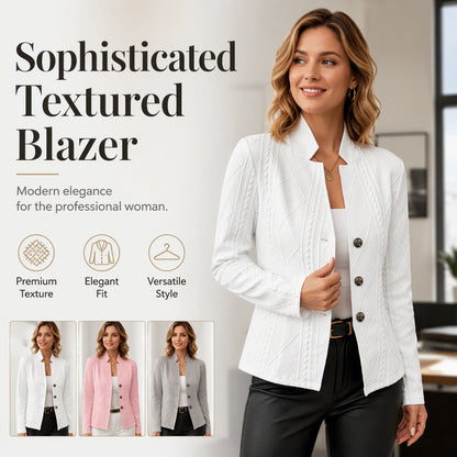 👔Casaco blazer feminino com botões e textura