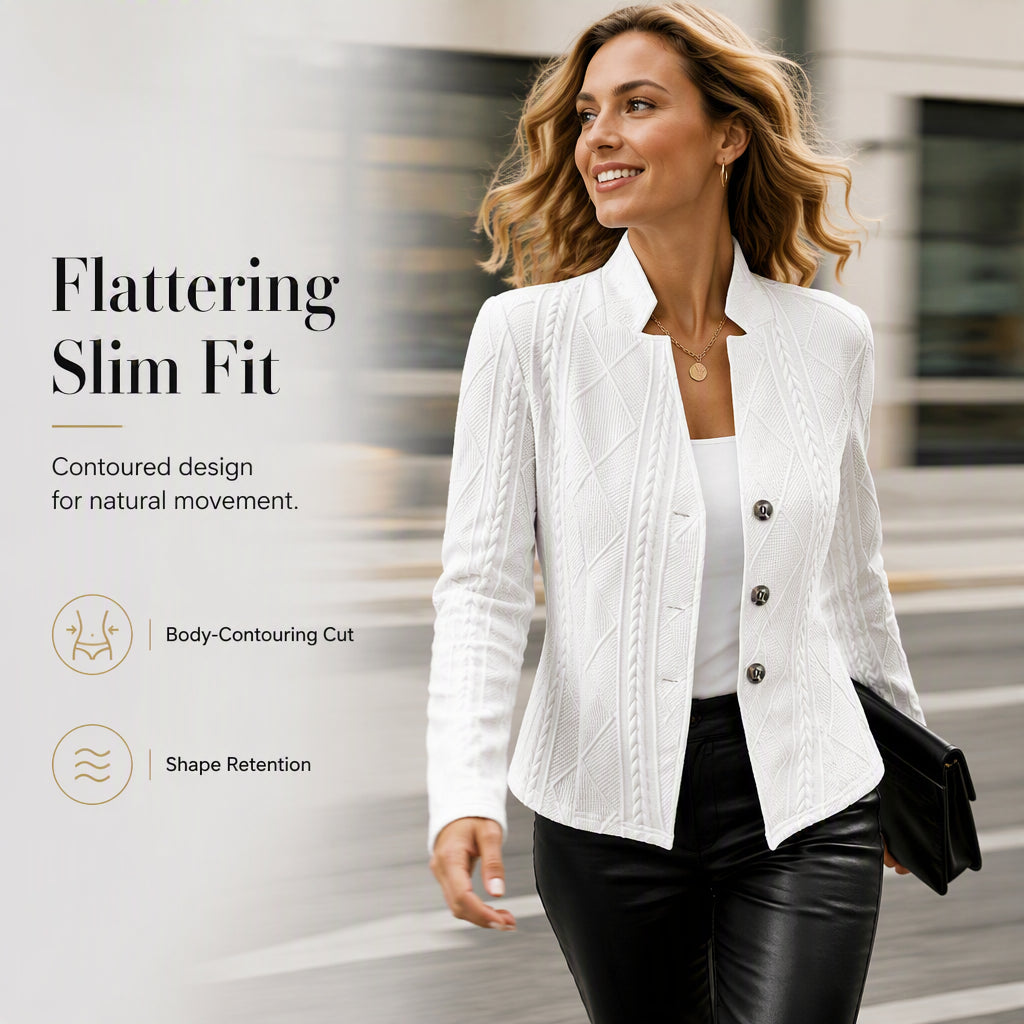 👔Casaco blazer feminino com botões e textura