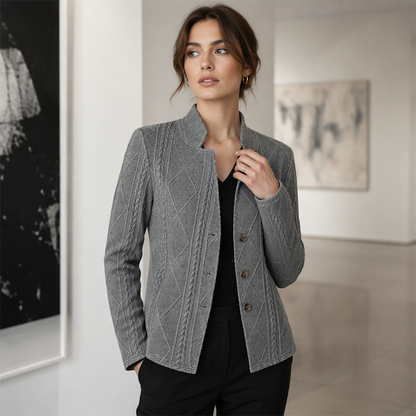 👔Casaco blazer feminino com botões e textura