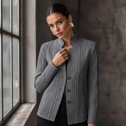 👔Casaco blazer feminino com botões e textura