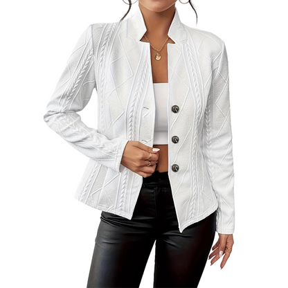 👔Casaco blazer feminino com botões e textura