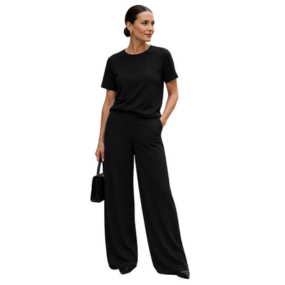 ✨👗Conjunto de 2 peças: top e calças largas para mulher