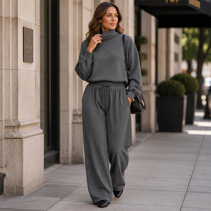 ✨👗Conjunto casual de duas peças com calças para mulher
