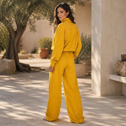 ✨👗Conjunto casual de duas peças com calças para mulher