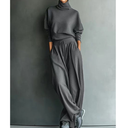 ✨👗Conjunto casual de duas peças com calças para mulher