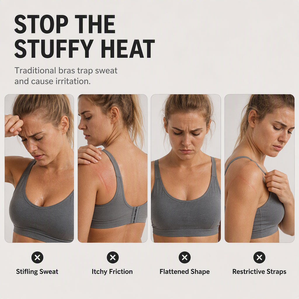 💘Sutiã desportivo push-up de malha aberta para mulher 🌿