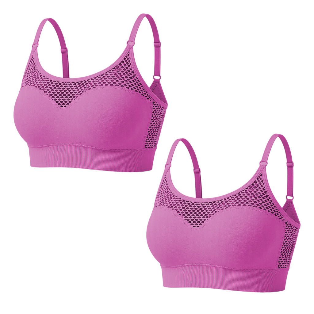 💘Sutiã desportivo push-up de malha aberta para mulher 🌿