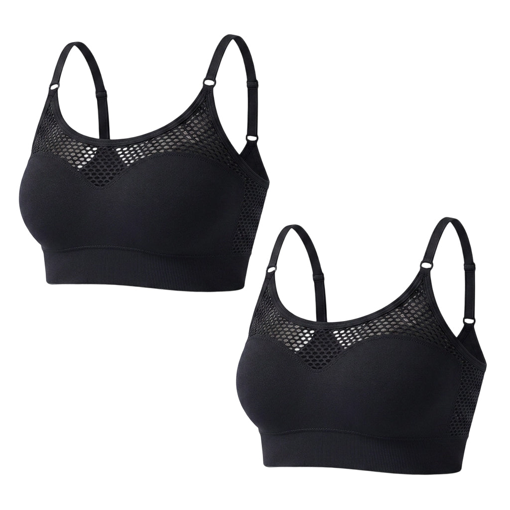 💘Sutiã desportivo push-up de malha aberta para mulher 🌿
