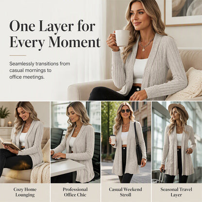 ✨👚Casaco de malha feminino elegante com abertura à frente