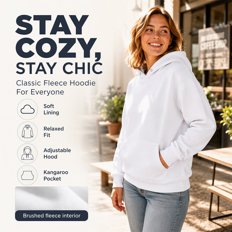 👚Camisola com capuz unissexo, minimalista e com estampado gráfico