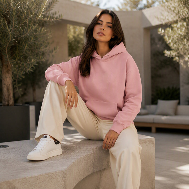 👚Camisola com capuz unissexo, minimalista e com estampado gráfico