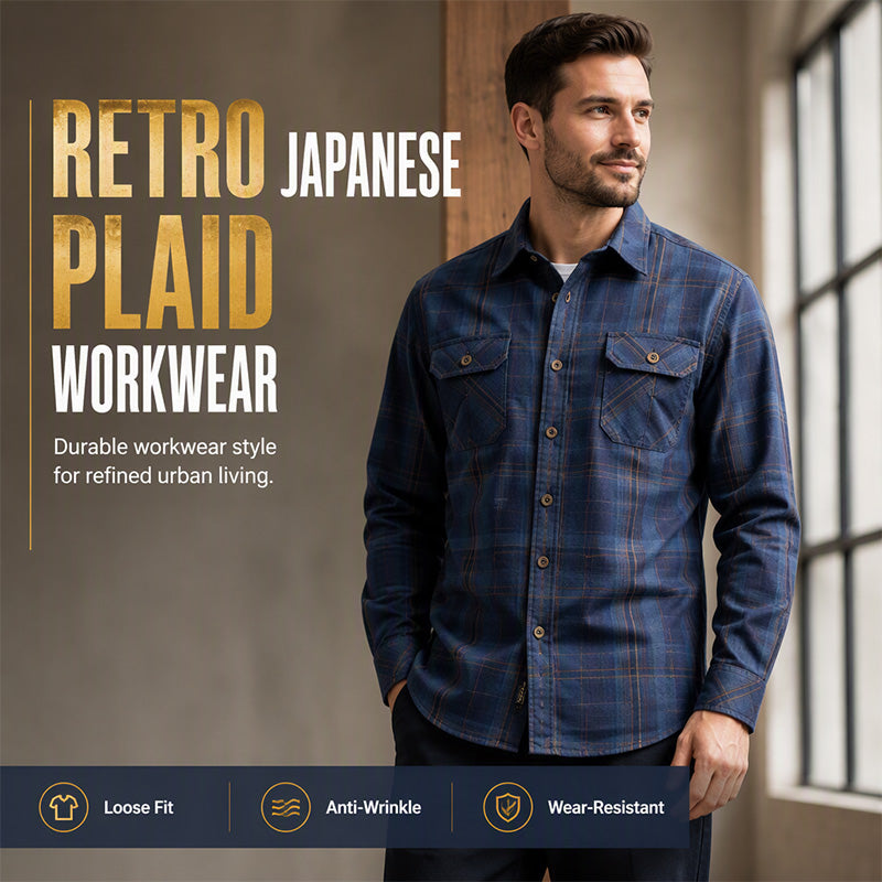 ✨Camisa casual masculina de manga comprida xadrez – Camisa clássica de manga comprida xadrez para um estilo smart-casual no dia a dia 👔