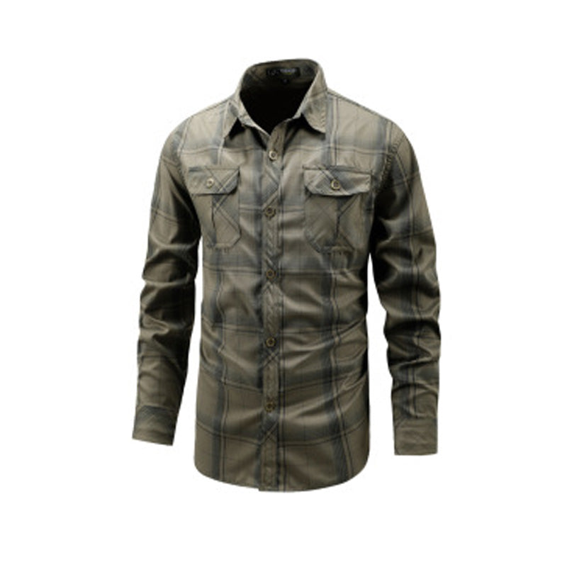 ✨Camisa casual masculina de manga comprida xadrez – Camisa clássica de manga comprida xadrez para um estilo smart-casual no dia a dia 👔