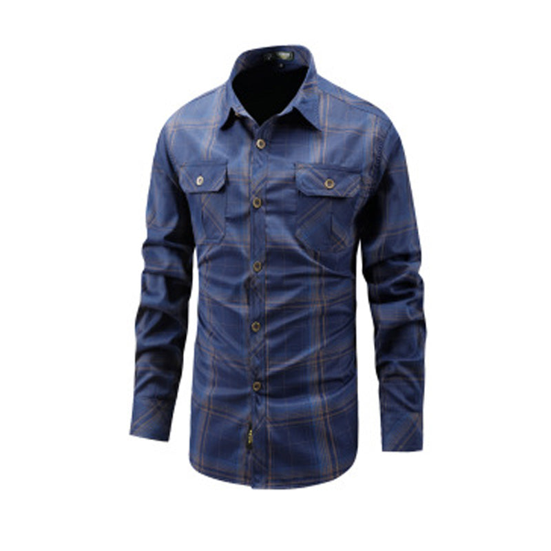 ✨Camisa casual masculina de manga comprida xadrez – Camisa clássica de manga comprida xadrez para um estilo smart-casual no dia a dia 👔