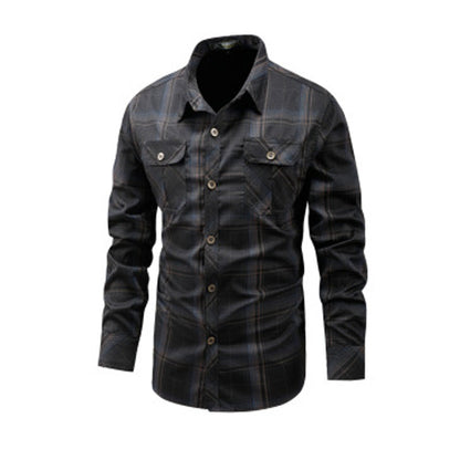 ✨Camisa casual masculina de manga comprida xadrez – Camisa clássica de manga comprida xadrez para um estilo smart-casual no dia a dia 👔
