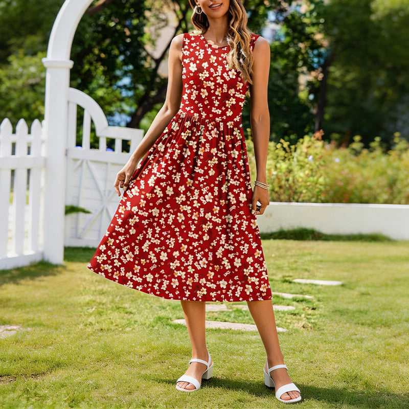 ✨👗Vestido maxi elegante sem mangas para mulher
