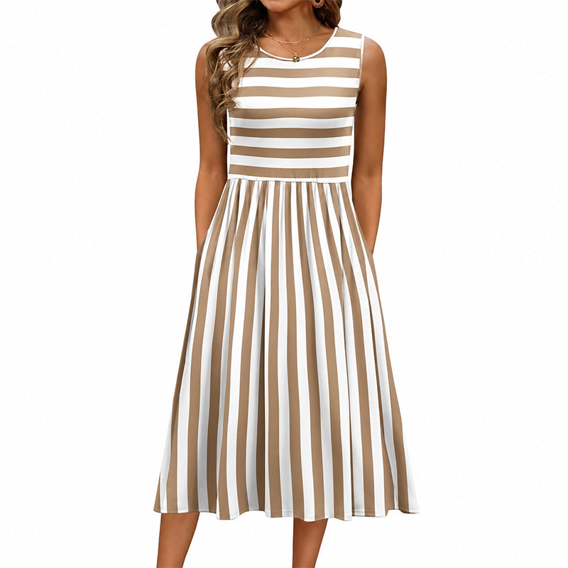 ✨👗Vestido maxi elegante sem mangas para mulher