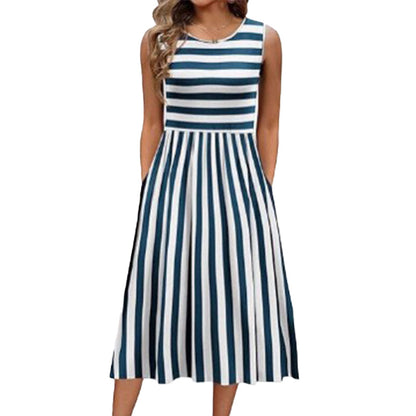 ✨👗Vestido maxi elegante sem mangas para mulher