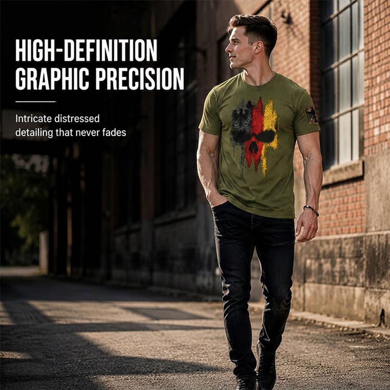 Camiseta masculina com estampa de caveira