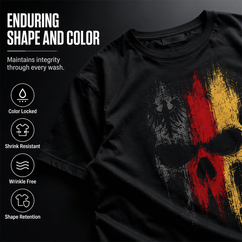 Camiseta masculina com estampa de caveira