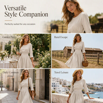 ✨👗Vestido casual feminino com cintura marcada