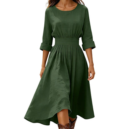 ✨👗Vestido casual feminino com cintura marcada