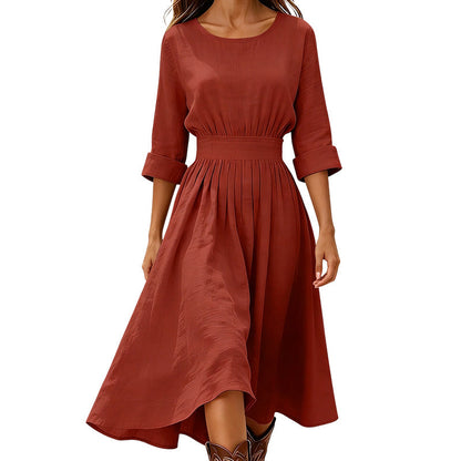 ✨👗Vestido casual feminino com cintura marcada