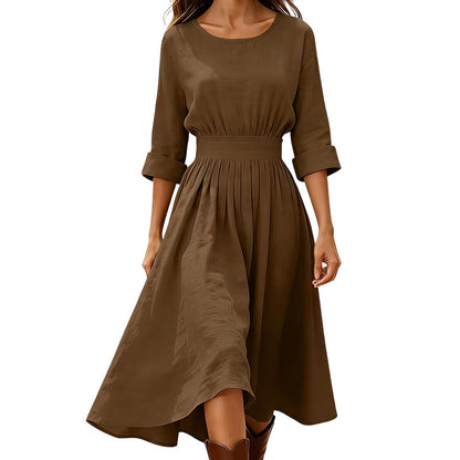 ✨👗Vestido casual feminino com cintura marcada