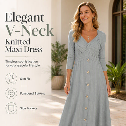 ✨👗Vestido casual feminino com decote em V e alças cruzadas