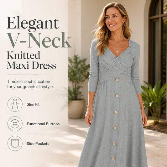✨👗Vestido casual feminino com decote em V e alças cruzadas
