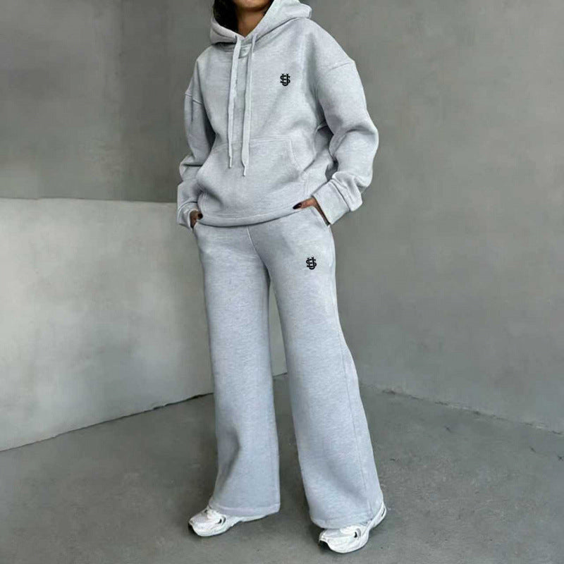 Women's Hoodie & Wide-Leg Pants Set