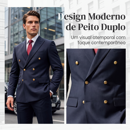 Conjunto de 2 peças: jaqueta slim fit e calça para homem