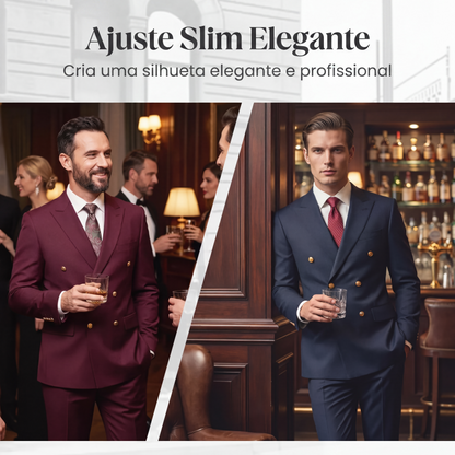 Conjunto de 2 peças: jaqueta slim fit e calça para homem